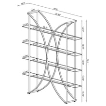 Larson - 4-Shelf Glass Bookshelf - Chrome