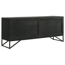 Riddell - 4 Door Wood Reeding Accent Cabinet - Matte Black