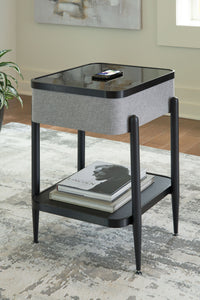 Jorvalee - Gray / Black - Accent Table with Speaker