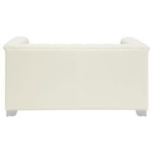 Chaviano - Upholstered Track Arm Loveseat - Pearl White