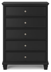 Lanolee - Black - Five Drawer Chest