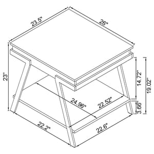 Marcia - Rectangular Side End Table - White High Gloss