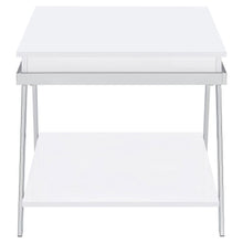 Marcia - Rectangular Side End Table - White High Gloss