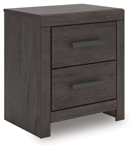 Prendonea - Charcoal - Two Drawer Night Stand