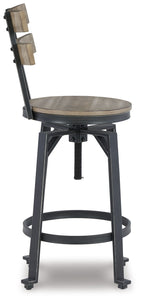 Lesterton - Light Brown / Black - Swivel Barstool (Set of 2)