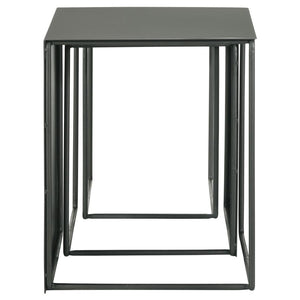 Imez - 3 Piece Rectangular Metal Nesting Table Set - Gray