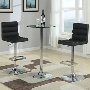 Abiline - Round Glass Top Bistro Bar Table - Chrome