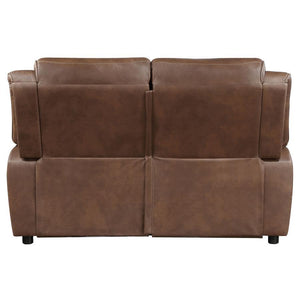 Ellington - Upholstered Padded Arm Loveseat - Dark Brown