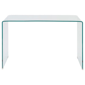 Ripley - Tempered Bent Glass Writing Desk Clear - Clear Glass