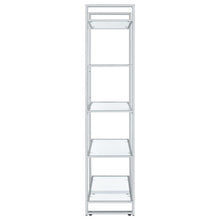 Hartford - 5-Shelf Glass Bookshelf - Chrome