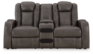 Fyne-dyme - Power Reclining Loveseat With Console/Adj Hdrst