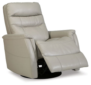 Riptyme - Dove Gray - Swivel Glider Recliner