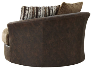 Alesbury - Chocolate - Oversized Swivel Accent Chair