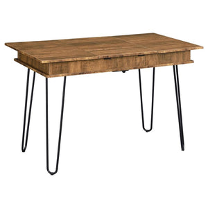 Sheeran - Writing Desk With Storage - Rustic Amber