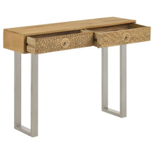 Draco - 2-Drawer Console Table Hand Carved Details - Natural