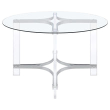 Keeling - Round Glass Top Acrylic Dining Table - Chrome