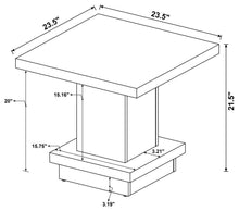 Reston - Pedestal Square End Table - Cappuccino