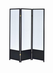 Calix - 3-Panel Room Divider Folding Shoji Screen - Black