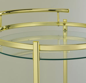 Chrissy - Round Glass Shelf Metal Bar Cart