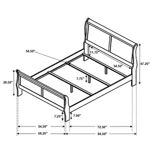 Louis Philippe - Panel Sleigh Bed