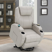 Sanger - Upholstered Power Lift Massage Recliner