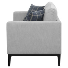 Apperson - Upholstered Track Arm Loveseat - Light Gray