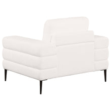 Jessel - Chenille Upholstered Track Arm Chair - Ivory