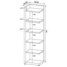 Alder - 6-Shelf Corner Bookcase - Cappuccino