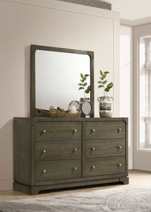 Gran Park - 6-Drawer Dresser And Mirror - Dark Cocoa