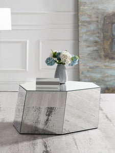 Capella - Mirrored Abstract Geometric Coffee Table - Silver