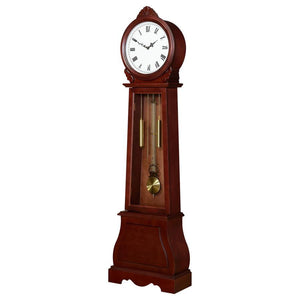 Narcissa - Grandfather Clock With Adjustable Chime - Brown Red