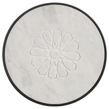 Kofi - Round Marble Top Accent Side Table - White And Black