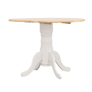 Allison - Round Drop Leaf Extension Dining Table - White