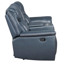 Sloane - Upholstered Padded Arm Reclining Loveseat - Blue