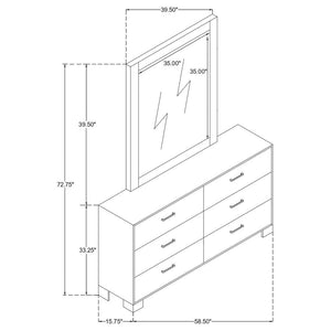 Sidney - 6-Drawer Dresser With Mirror - Rustic Pine