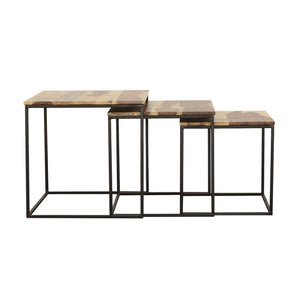 Belcourt - 3 Piece Square Nesting Tables - Natural And Black