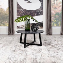 Skylark - Round Marble-Like Smart Top Coffee Table - Black