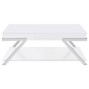 Marcia - Rectangular Lift Top Coffee Table - White High Gloss