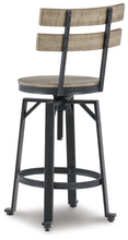 Lesterton - Light Brown / Black - Swivel Barstool (Set of 2)