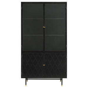 Santiago - 4 Door Metal Tall Storage Cabinet - Matte Black