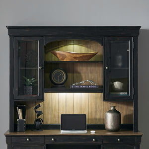 Meritage - Jr Executive Credenza Hutch - Aged Charcoal