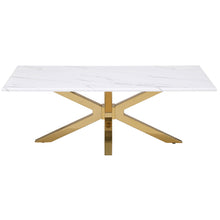 Visalia - Faux Marble Top Stainless Steel Coffee Table - Gold