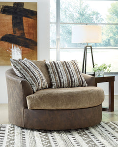 Alesbury - Chocolate - Oversized Swivel Accent Chair