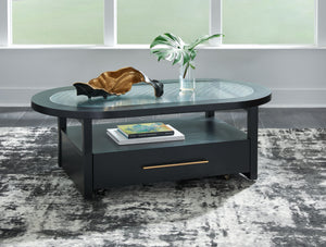 Winbardi - Black - Oval Cocktail Table