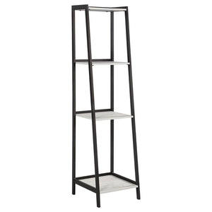 Pinckard - 3 Piece Ladder Desk And Bookcase Set - Gray Stone