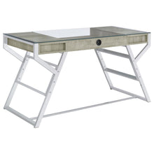 Emelle - Glass Top Writing Desk - Gray Driftwood