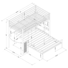 Fisher - Twin Over Full Workstation Loft Bed Set - Gunmetal