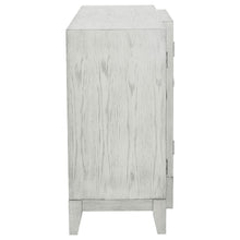 Mckellen - 4 Door Wood Trellis Accent Cabinet - Distressed White