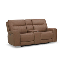 Bennett - Loveseat With Console P2 & ZG - Butternut - Butternut Leather