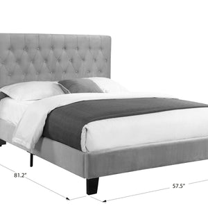 Amelia - Full Upholstered Bed - Light Gray